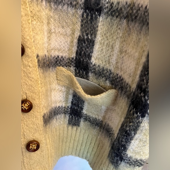 Tory Burch Brushed Plaid Cardigan - Picture 3 of 9
